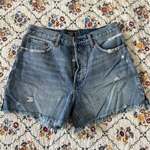 Abercrombie & Fitch High Rise 4" Mom Denim Short, Size 28